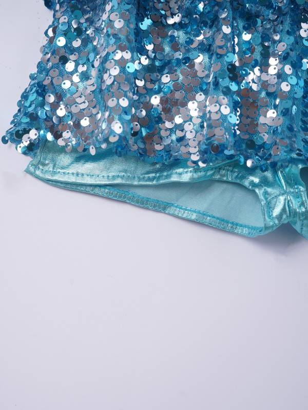 Kids Girls Backless Sequins Ballet Dance Unitard Jazz Costumes thumb