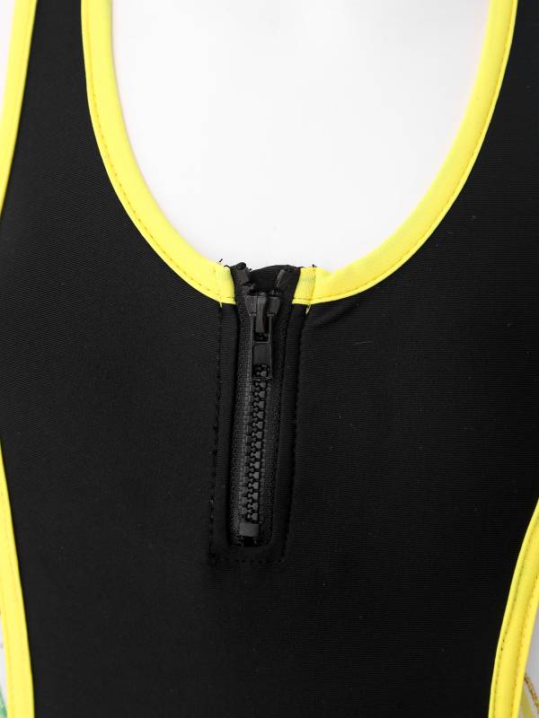 Kids Girls 2pcs Sleeveless Bodysuit and Boyshorts Swimsuit Set thumb