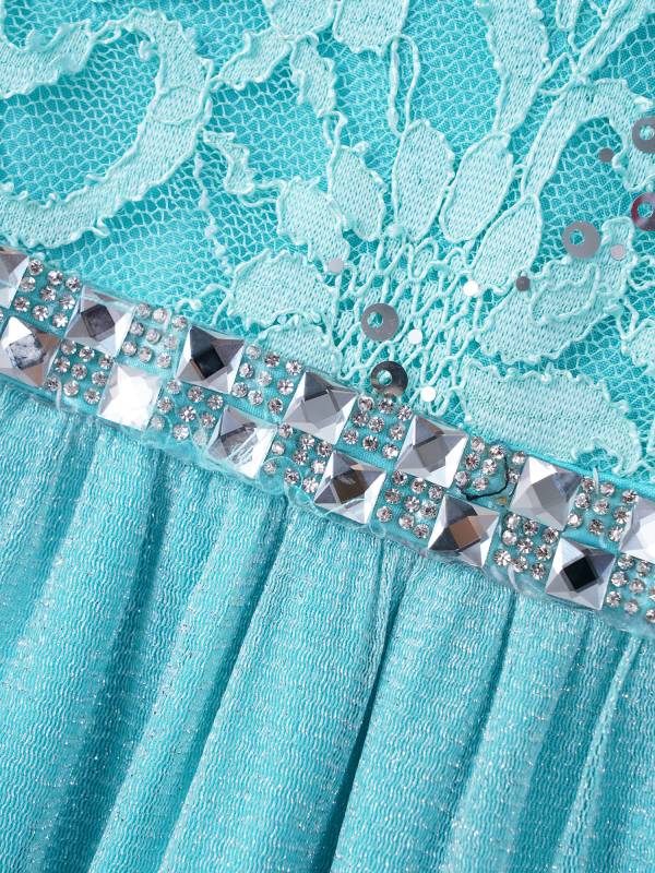 Kids Girls Sequined Floral Lace Tank Dress thumb