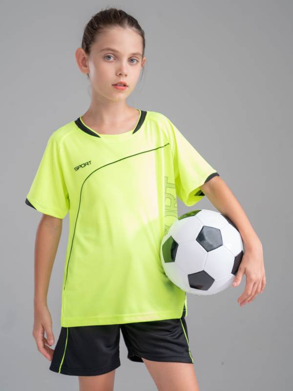 Kids Boys 2pcs Short Sleeve Net Sport Print Top and Shorts Set thumb