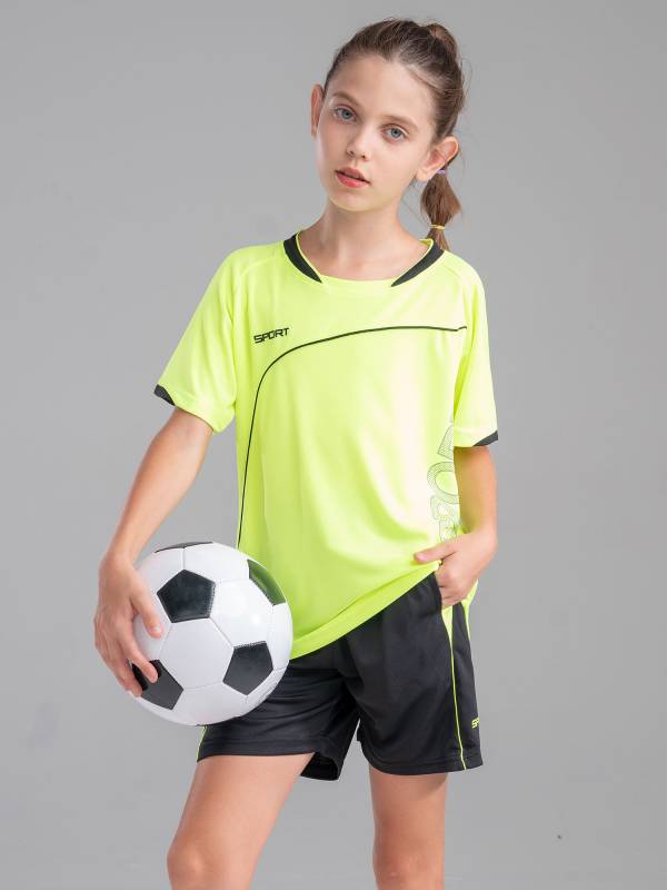 Kids Boys 2pcs Short Sleeve Net Sport Print Top and Shorts Set thumb