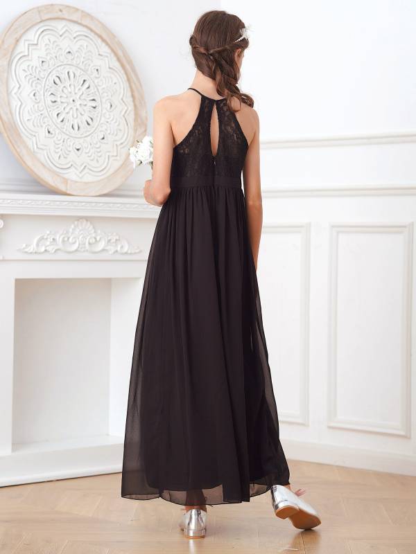 Toddler/Kids Girls Lace Chiffon Junior Bridesmaid Dress thumb