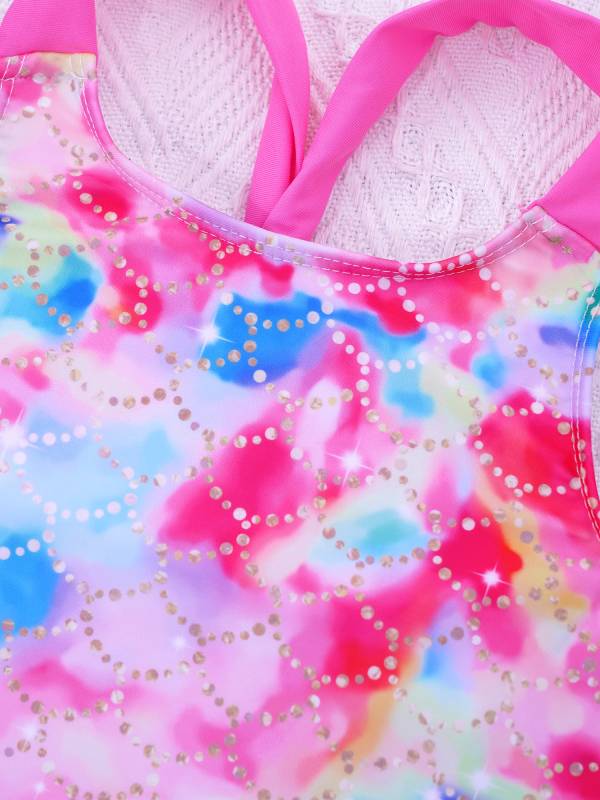 Kids Girls Sleeveless Unicorn Pattern One-Piece Swimsuit thumb