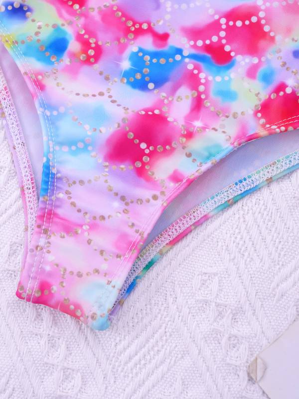 Kids Girls Sleeveless Unicorn Pattern One-Piece Swimsuit thumb