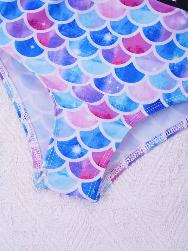 Kids Girls Letter Print Hollow Out One-piece Swimsuit thumb