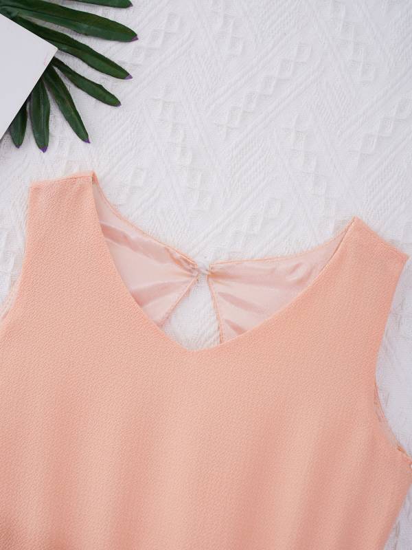 Kids Girls Sleeveless V Neck Short Jumpsuit Romper Maxi Party Dress thumb