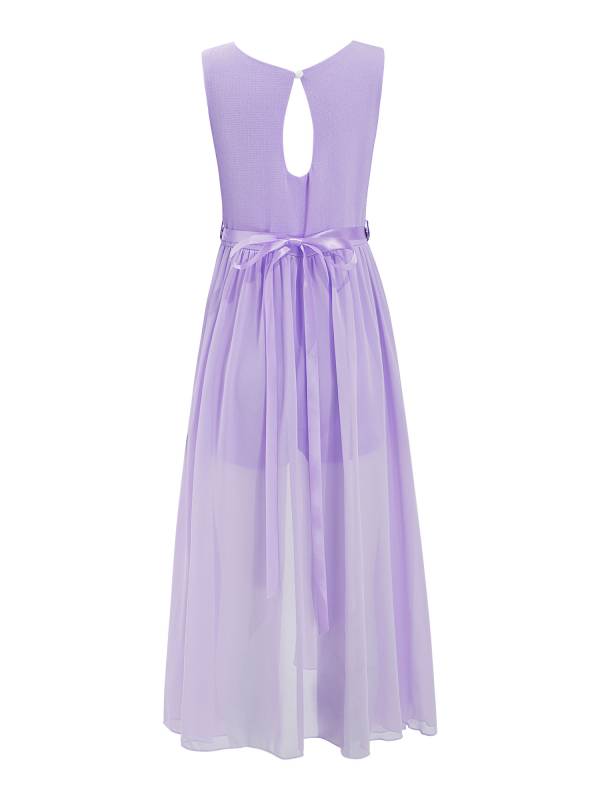 Kids Girls Sleeveless V Neck Short Jumpsuit Romper Maxi Party Dress thumb