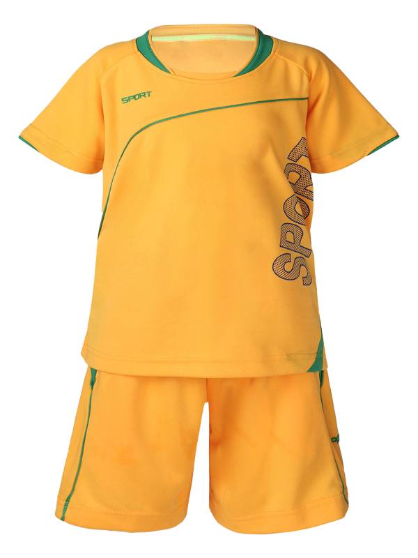 Kids Boys 2pcs Short Sleeve Net Sport Print Top and Shorts Set thumb