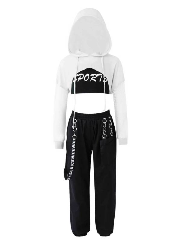 Kids Girls 3Pcs Long Sleeves Hoodie Vest and Pants Sports Set thumb