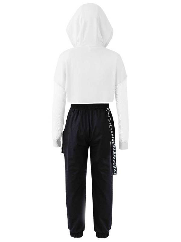Kids Girls 3Pcs Long Sleeves Hoodie Vest and Pants Sports Set thumb