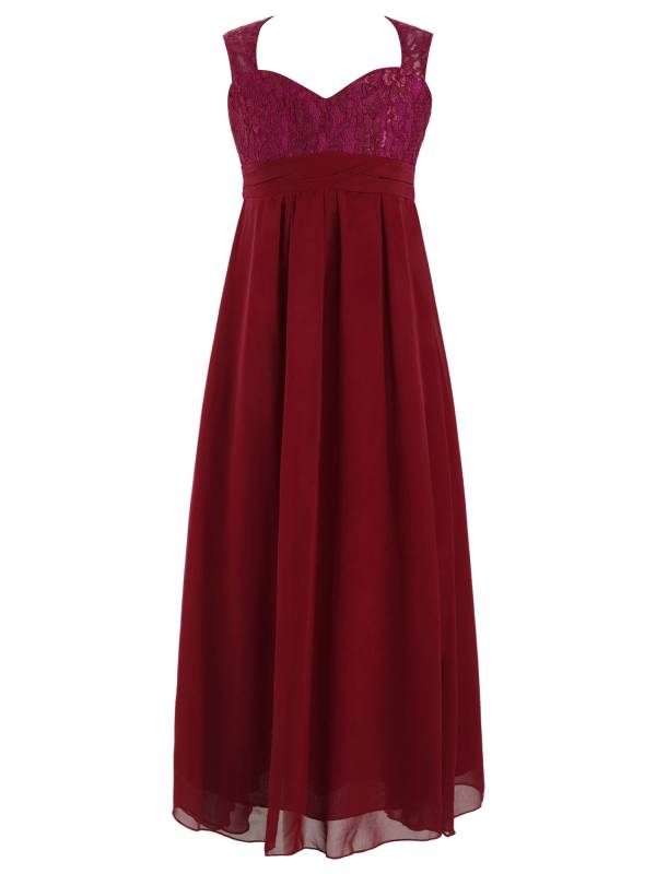 Toddler/Kids Girls Chiffon Lace High-Waist Dress thumb