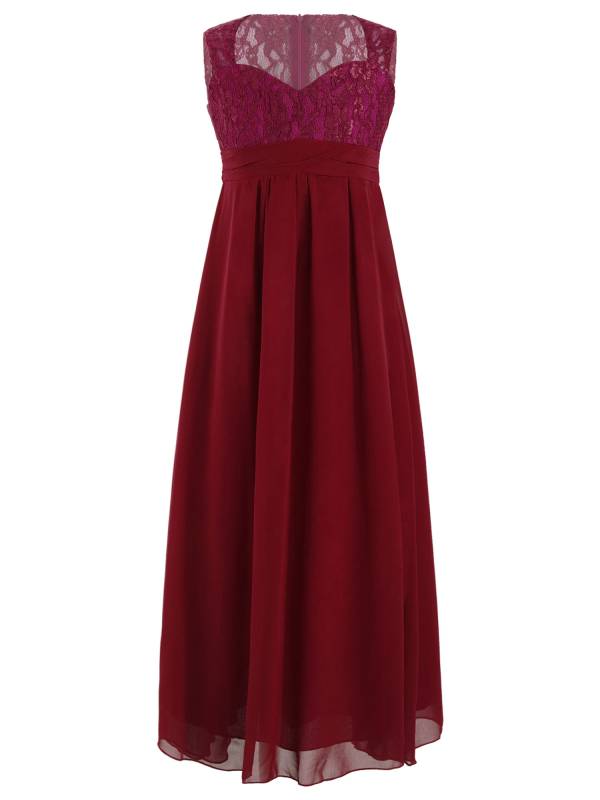 Toddler/Kids Girls Chiffon Lace High-Waist Dress thumb