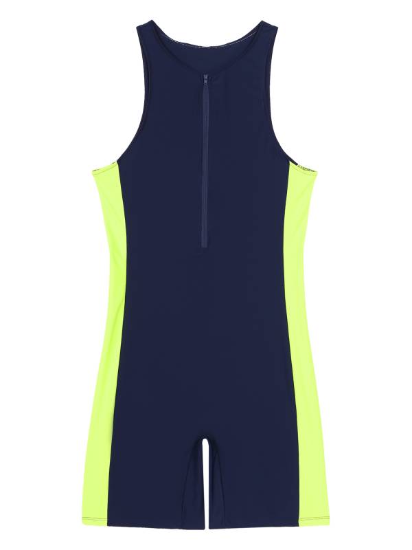 Men One-piece Swimwear Sleeveless Front Zipper Jumpsuits thumb