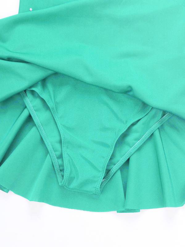 Kids Girls Sleeveless Sparkly Rhinestone Tulle Skating Leotard Dress thumb