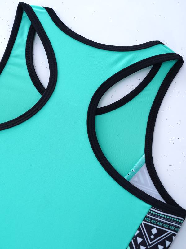Kids Girls 3pcs Sleeveless Tops with Shorts and Briefs Swimming Set thumb