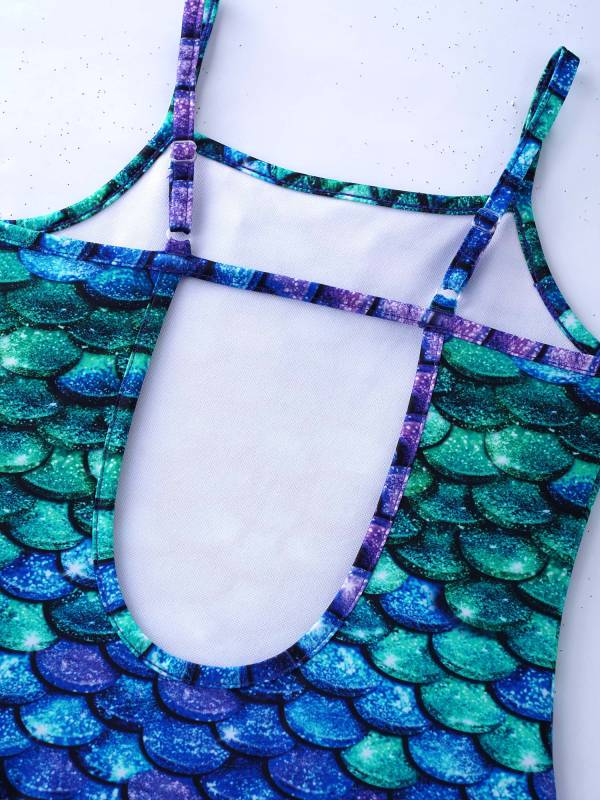 Kids Girls Adjustable Straps Ruffle One-piece Swimwear thumb