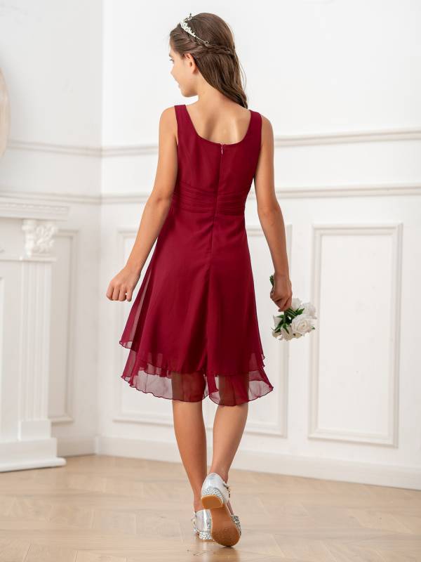 Toddler/Kids Girls Chiffon Knotted Waist Party Dress thumb