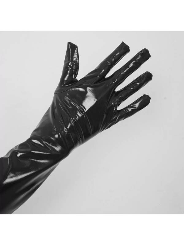 Women Patent Leather Long Gloves Accessories for Wedding Evening Party thumb