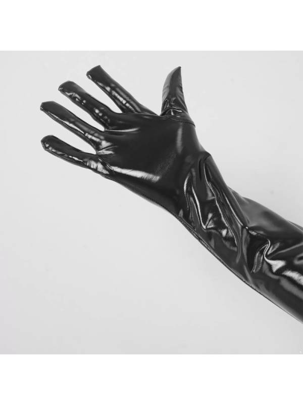 Women Patent Leather Long Gloves Accessories for Wedding Evening Party thumb
