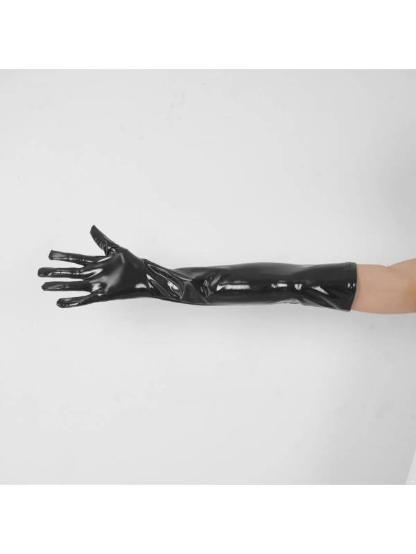 Women Patent Leather Long Gloves Accessories for Wedding Evening Party thumb