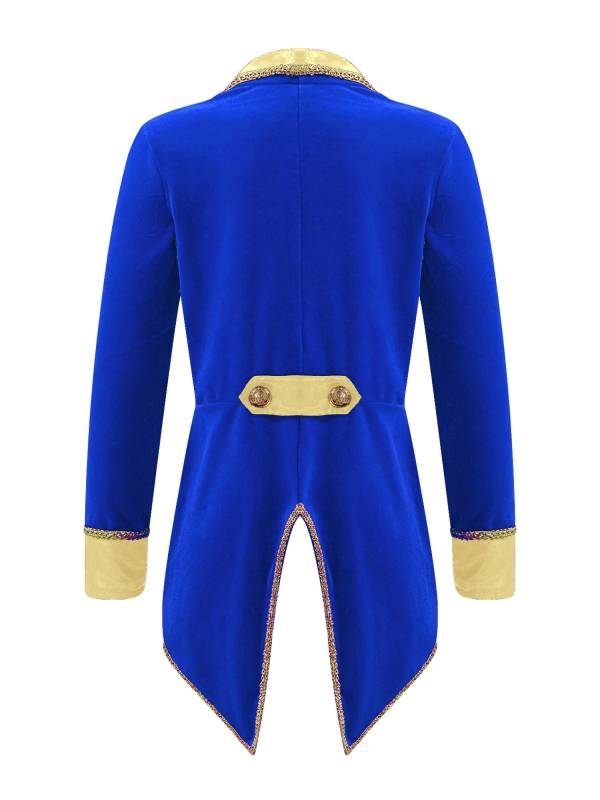 Kids Girls Showman Costume Lapel Collar Long Sleeves Tuxedo Coat thumb