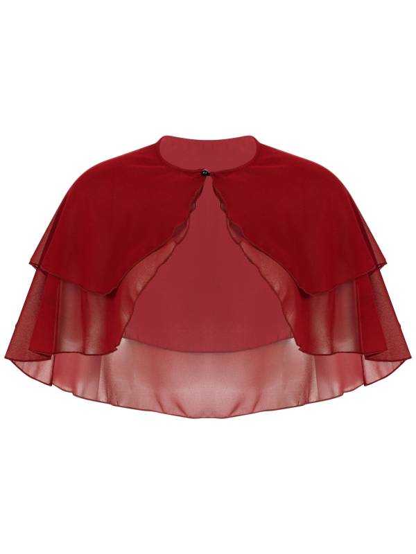 Women 2-Layer Chiffon Bolero Shawls thumb