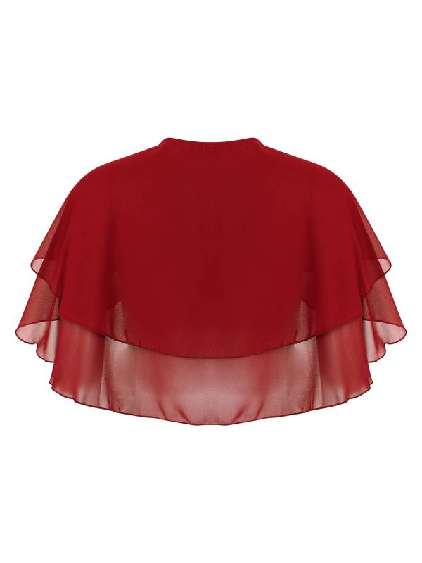 Women 2-Layer Chiffon Bolero Shawls thumb