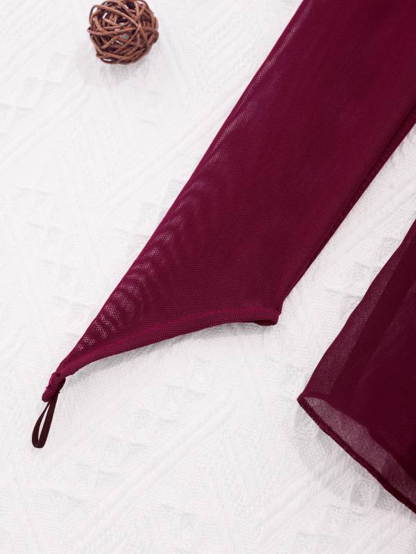 Kids Girls Long Sleeve Hollow Back Skating Dance Leotard Dress thumb