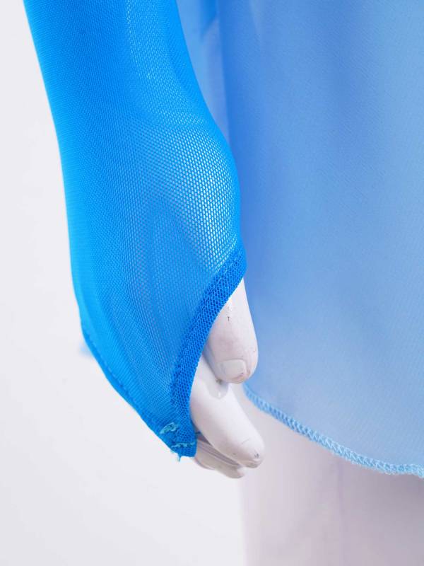 Kids Girls Long Sleeve Hollow Back Skating Dance Leotard Dress thumb