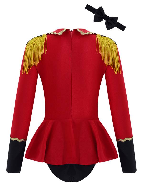 Kids Girls Long Sleeves Tassel Circus Costume Jumpsuit thumb