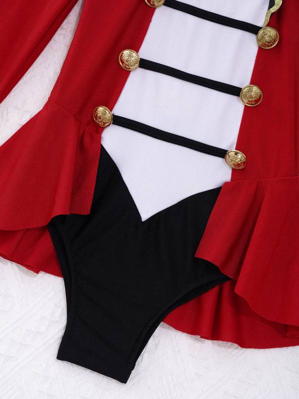Kids Girls Long Sleeves Tassel Circus Costume Jumpsuit thumb