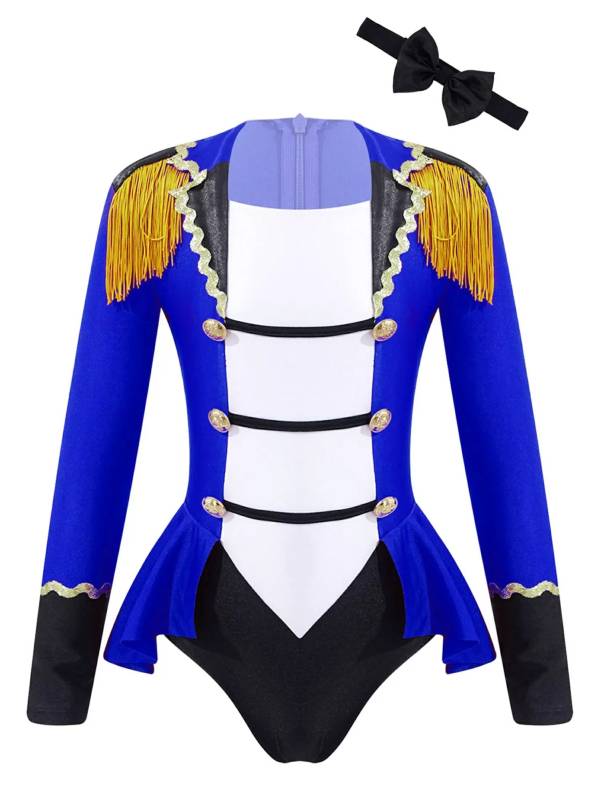 Kids Girls Long Sleeves Tassel Circus Costume Jumpsuit thumb
