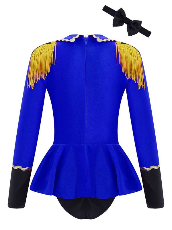 Kids Girls Long Sleeves Tassel Circus Costume Jumpsuit thumb