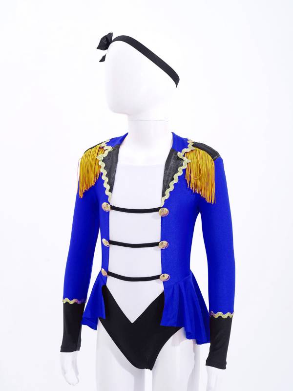Kids Girls Long Sleeves Tassel Circus Costume Jumpsuit thumb