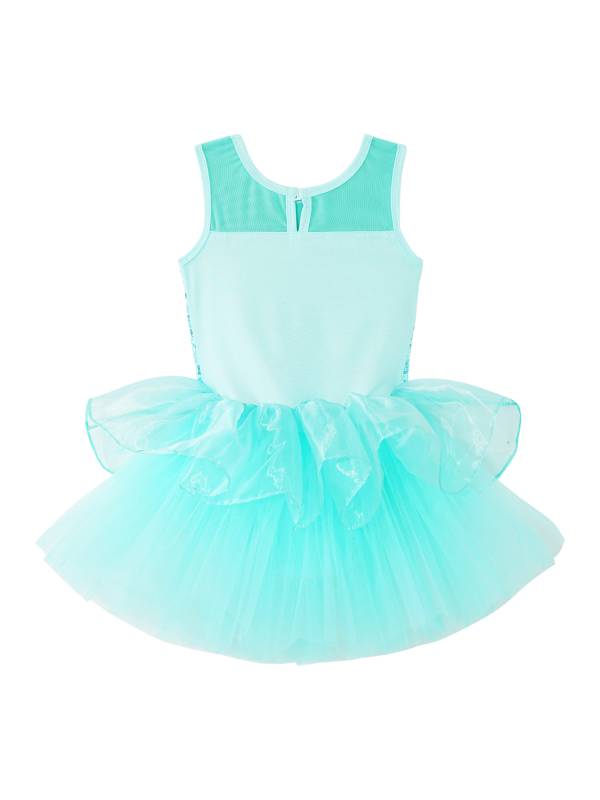 Girls Sleeveless Sequins Ballet Dance Gymnastics Leotard Dress thumb