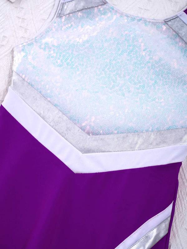 Kids Girls 2Pcs Sleeveless Sequins Sport Dress with Shorts Set thumb