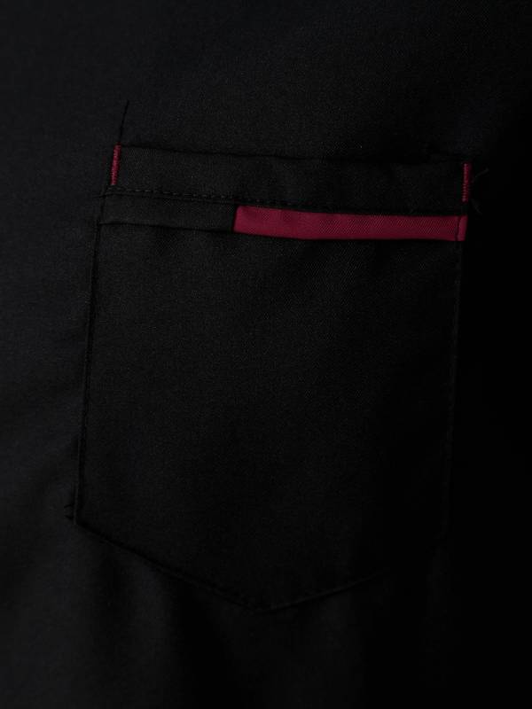 Men Oblique Collar Short Sleeve Chef Shirt thumb