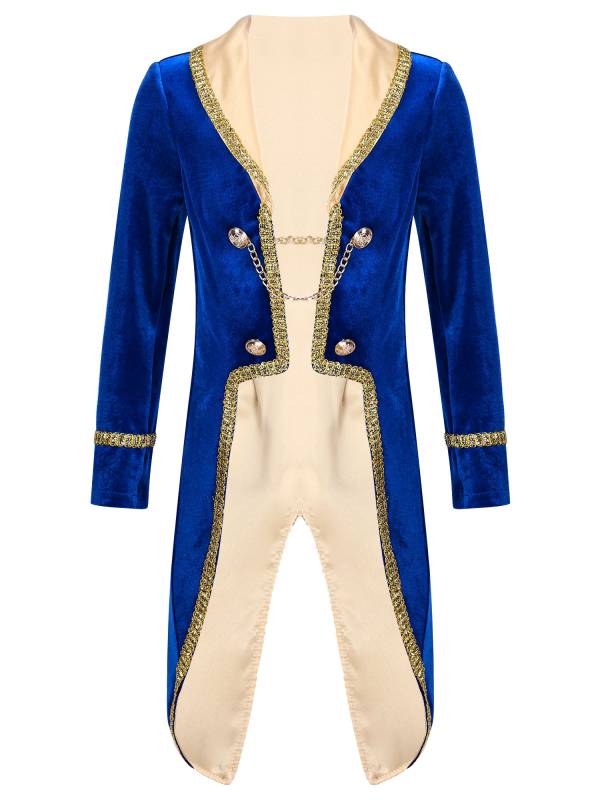 Kids Boys Vintage Royal Court Prince Cosplay Long Sleeves Tuxedo Coat thumb