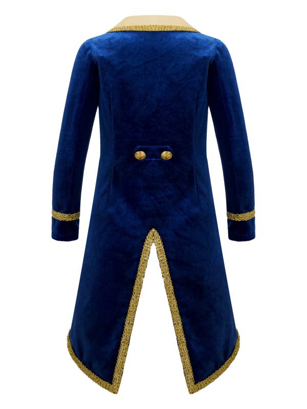 Kids Boys Vintage Royal Court Prince Cosplay Long Sleeves Tuxedo Coat thumb