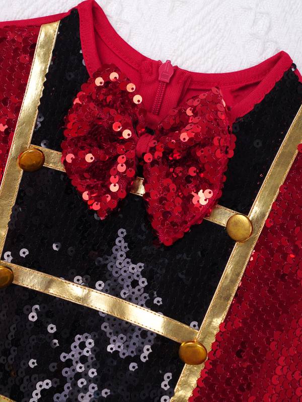 Kids Girls Sleeveless Shiny Sequins Leotard Dress thumb