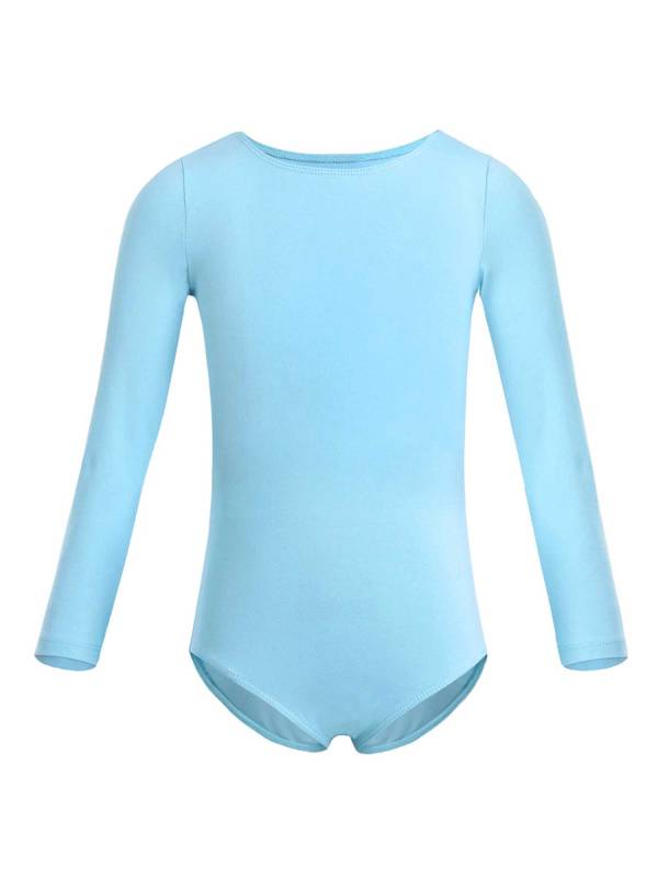 Girls 2pcs Cotton Long Sleeves Leotard with Chiffon Skirt Ballet Dance Set thumb