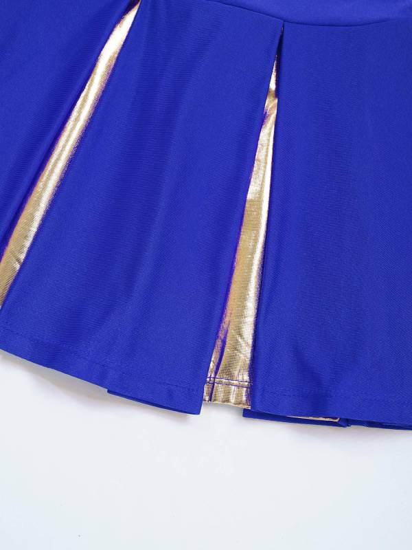 Kids Girls 2pcs Sleeveless Crop Top with Skirt Cheerleading Dance Set thumb