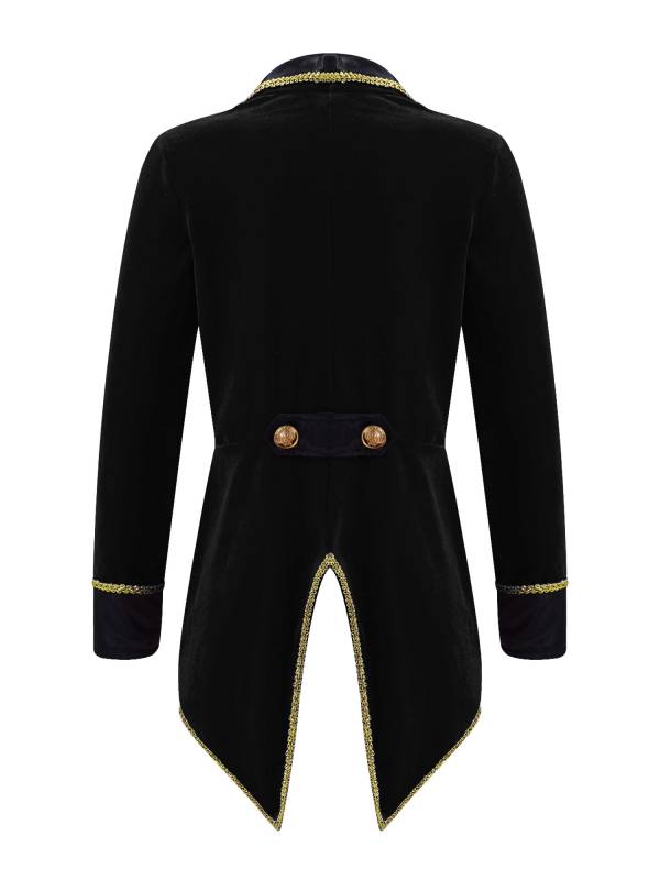 Kids Girls Showman Costume Lapel Collar Long Sleeves Tuxedo Coat thumb