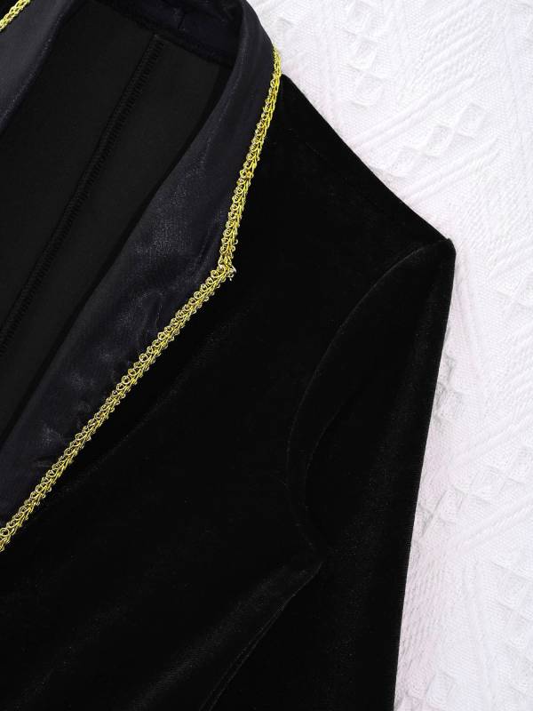 Kids Girls Showman Costume Lapel Collar Long Sleeves Tuxedo Coat thumb
