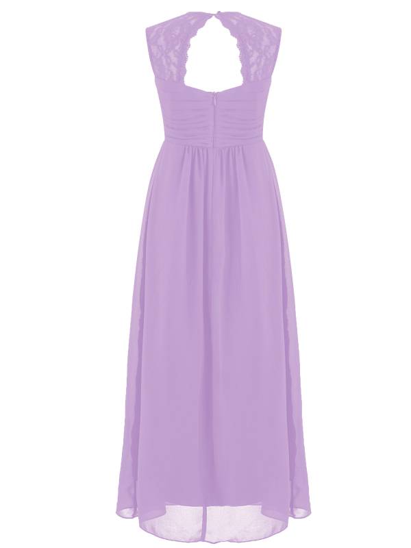 Kids Girls Lace & Chiffon Junior Bridesmaid Dress thumb