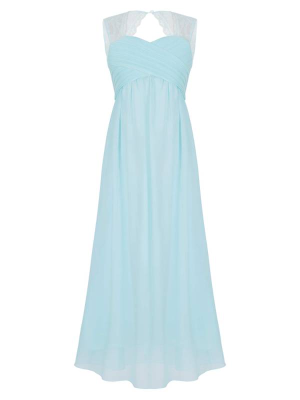 Kids Girls Lace & Chiffon Junior Bridesmaid Dress thumb
