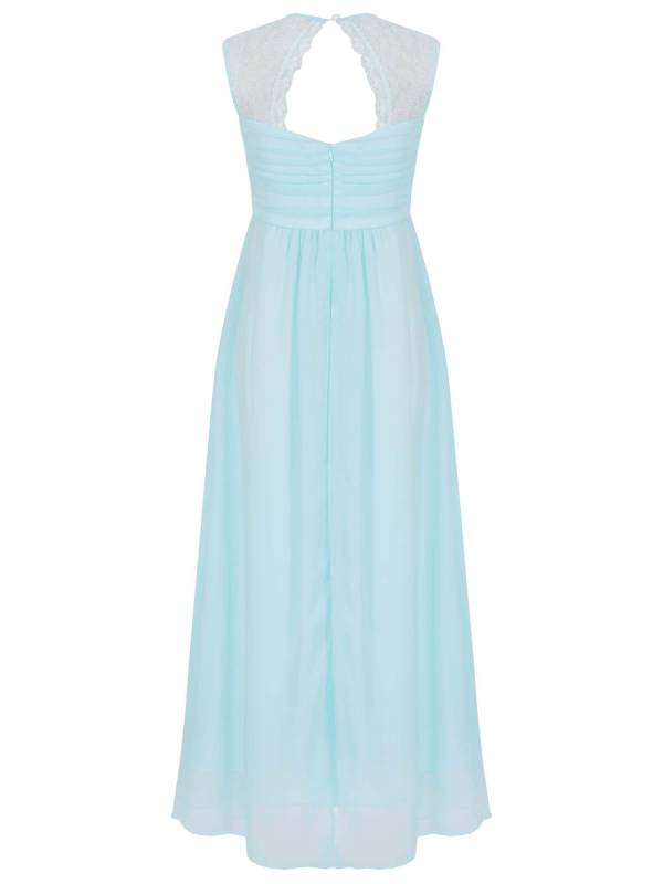 Kids Girls Lace & Chiffon Junior Bridesmaid Dress thumb