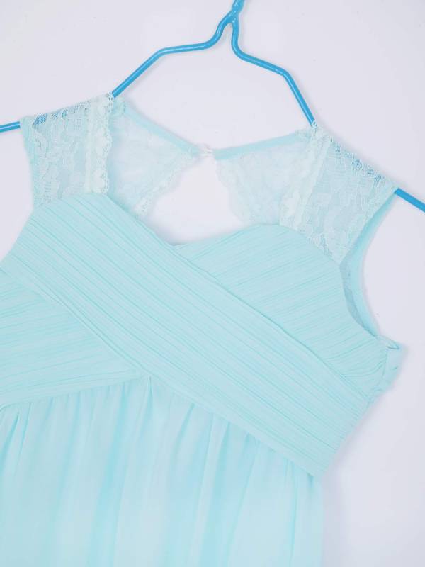 Kids Girls Lace & Chiffon Junior Bridesmaid Dress thumb