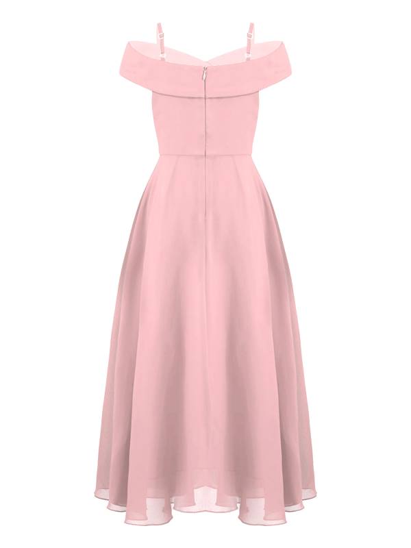 Kids Girls Chiffon Off-Shoulder Maxi Party Dress thumb