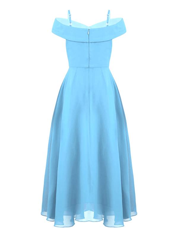 Kids Girls Chiffon Off-Shoulder Maxi Party Dress thumb